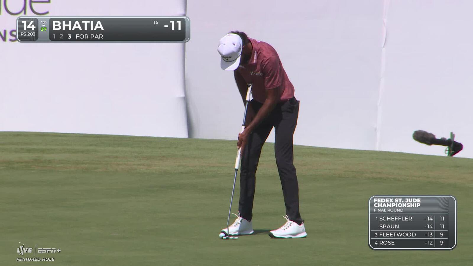 Akshay Bhatia | Round 4 | 14th hole | Shot 3 | 2025 FedEx St. Jude