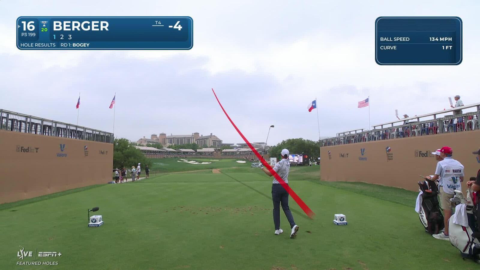 Daniel Berger | Round 2 | 16th hole | Shot 1 | 2025 Valero