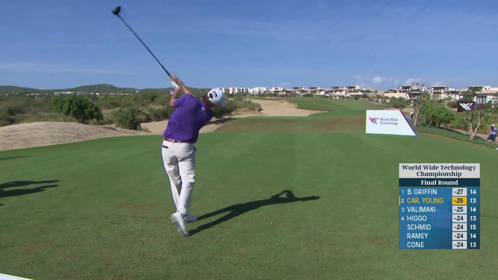 Carson Young | Round 4 | 14th hole | Shot 1 | 2025 World Wide Technology