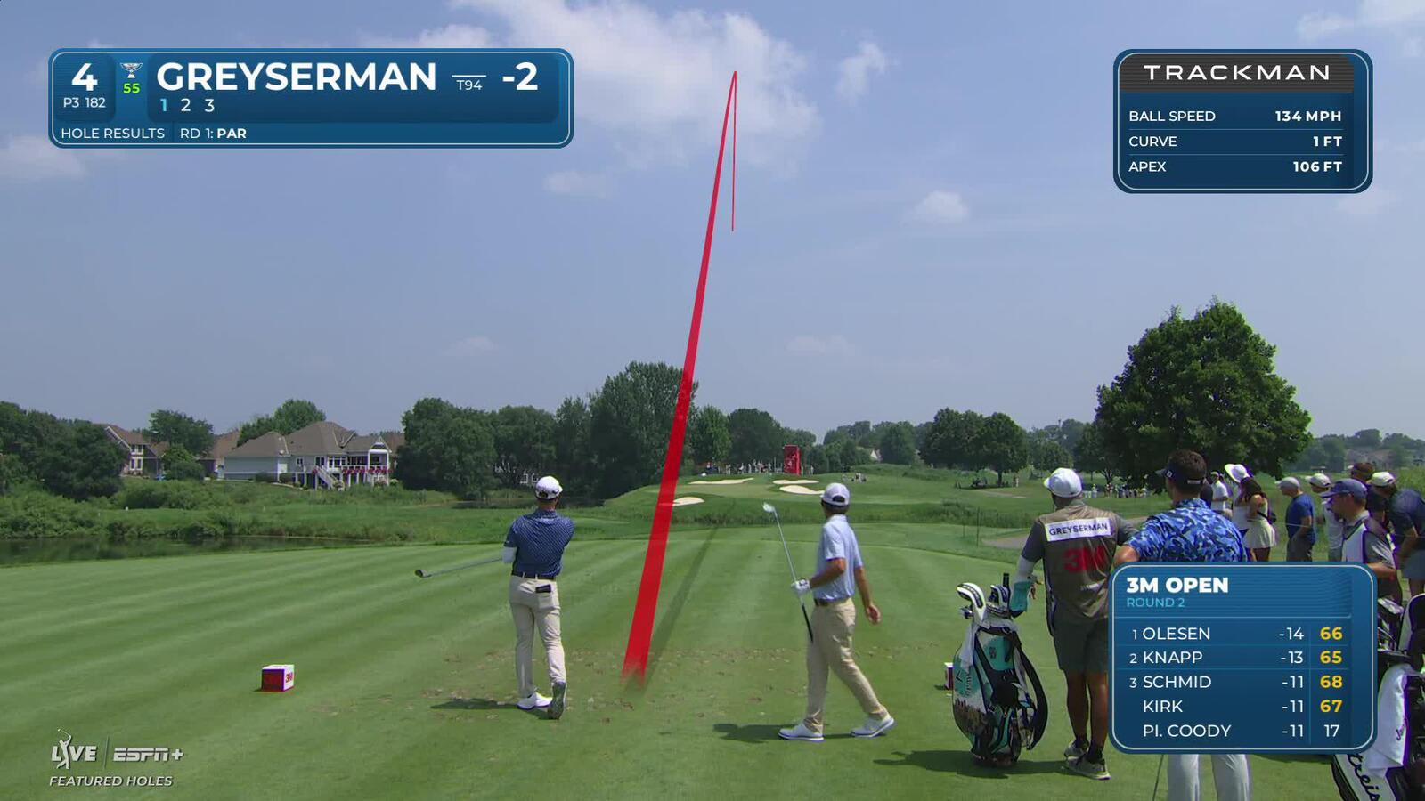 Max Greyserman | Round 2 | 4th hole | Shot 1 | 2025 3M Open