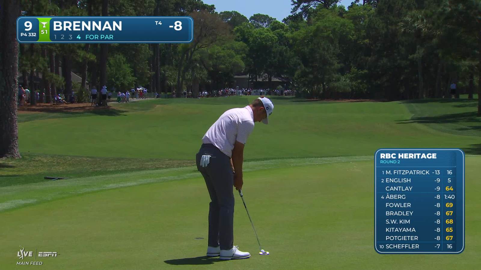 Michael Brennan | Round 2 | 9th hole | Shot 5 | 2026 RBC Heritage