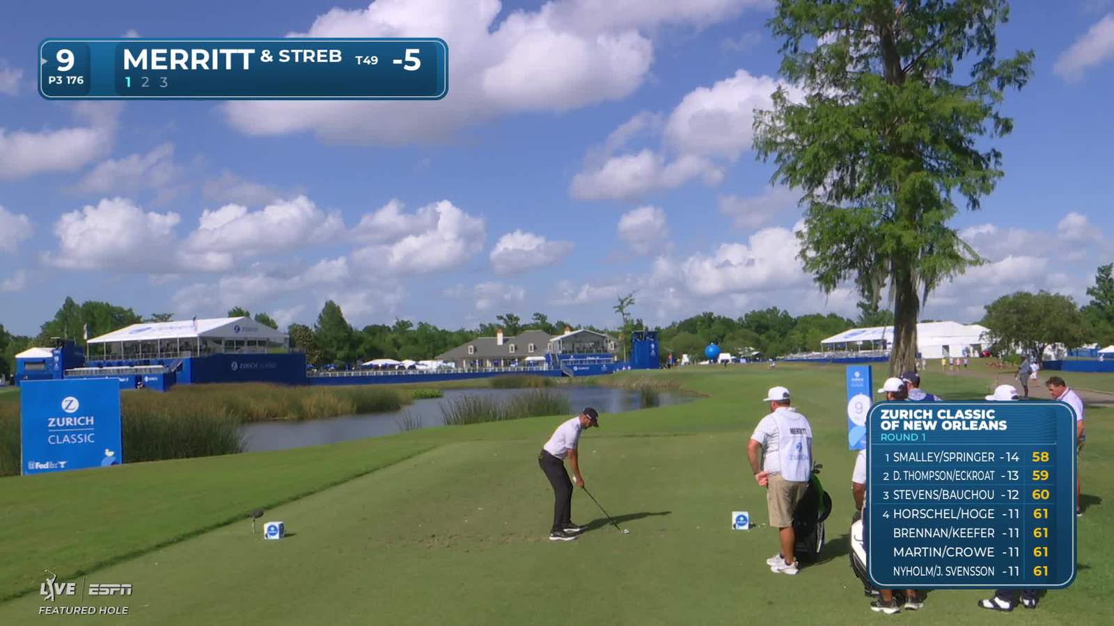 Troy Merritt | Round 1 | 9th hole | Shot 1 | 2026 Zurich Classic
