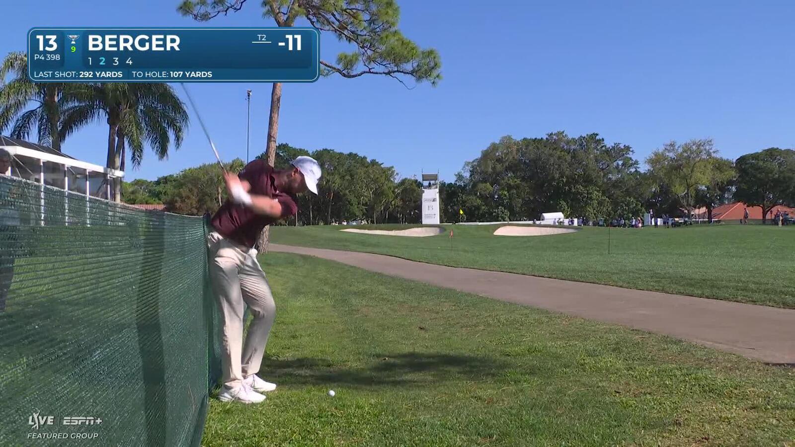 Daniel Berger | Round 2 | 13th hole | Shot 2 | 2025 Cognizant Classic