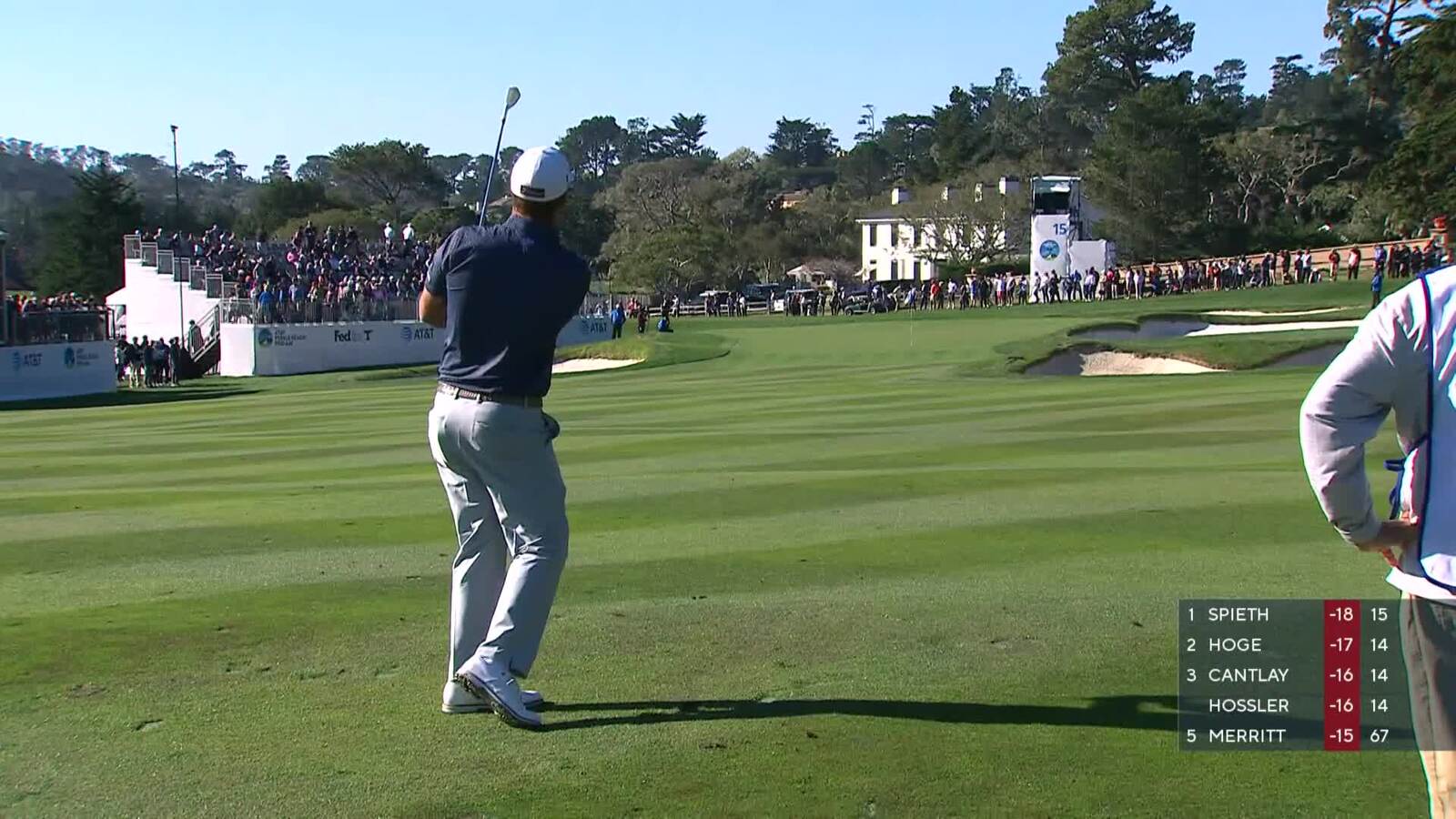 Tom Hoge | 2022 AT&T Pebble Beach | Round 4 | 15th hole | Shot 2