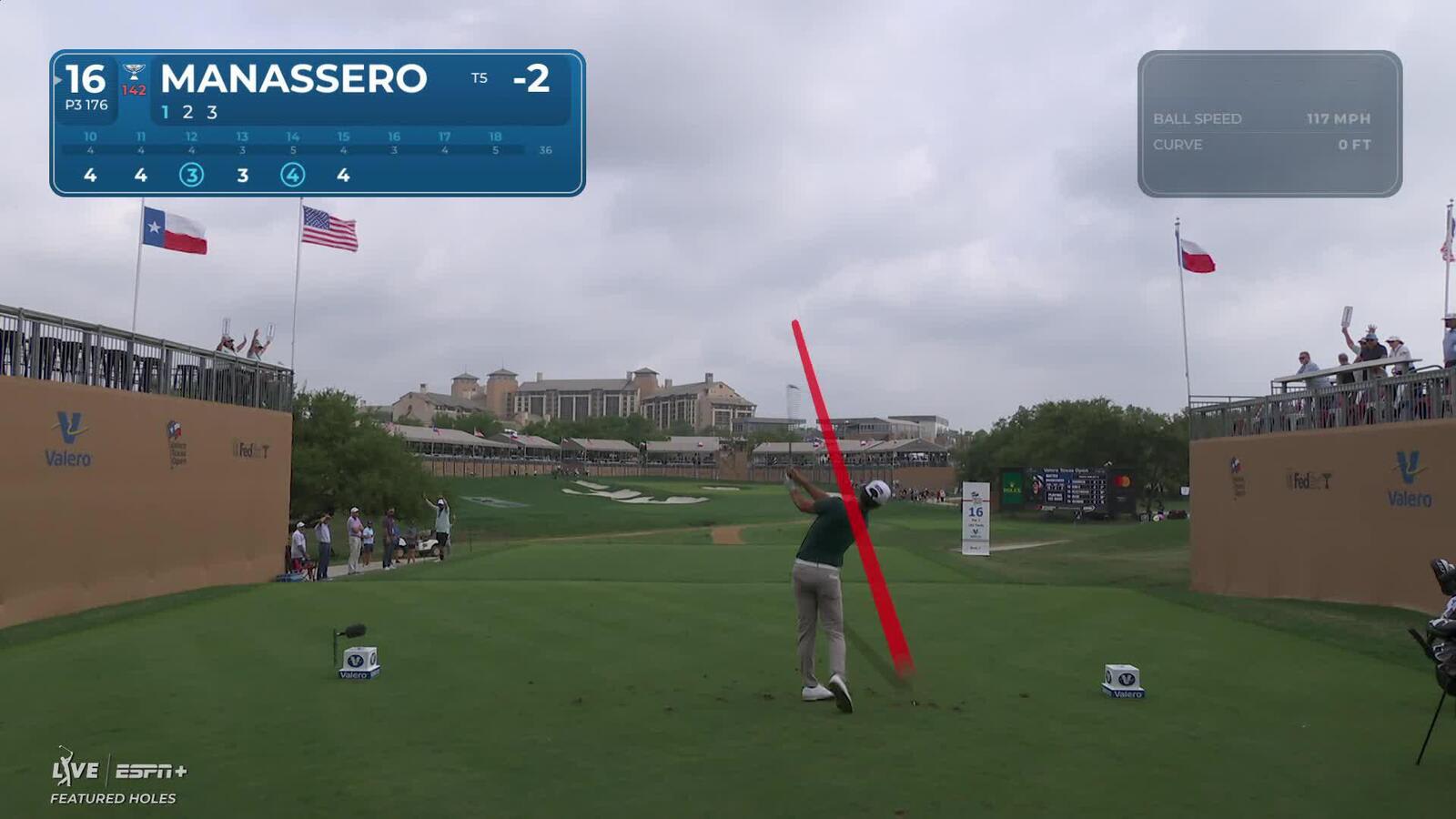 Matteo Manassero | Round 1 | 16th hole | Shot 1 | 2025 Valero