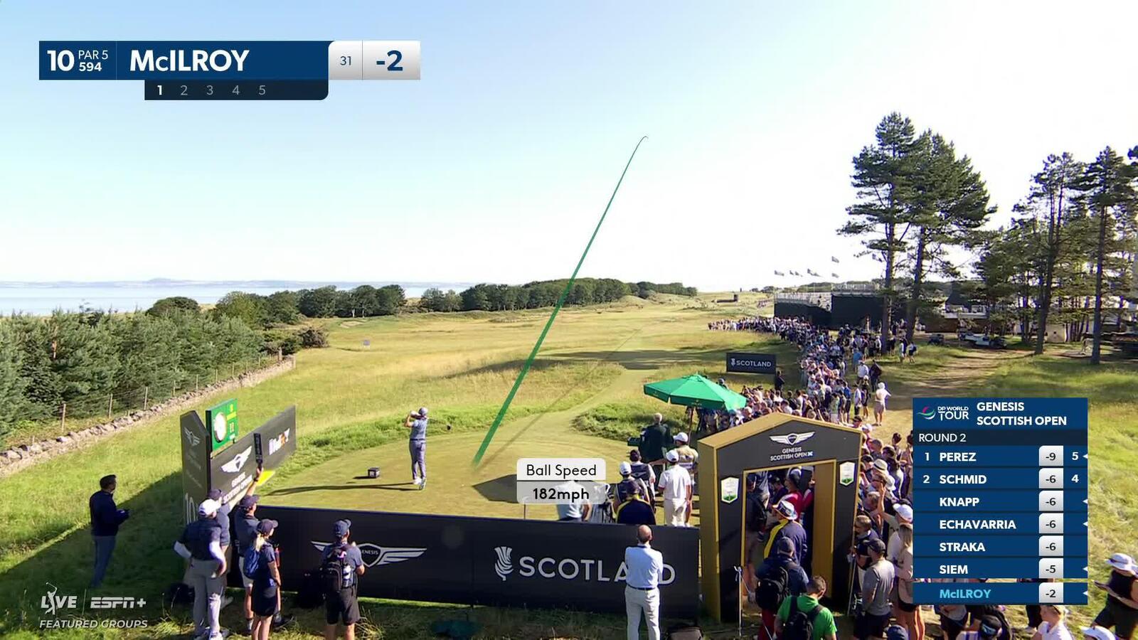 Rory McIlroy | Round 2 | 10th hole | Shot 1 | 2025 Genesis Scottish Open
