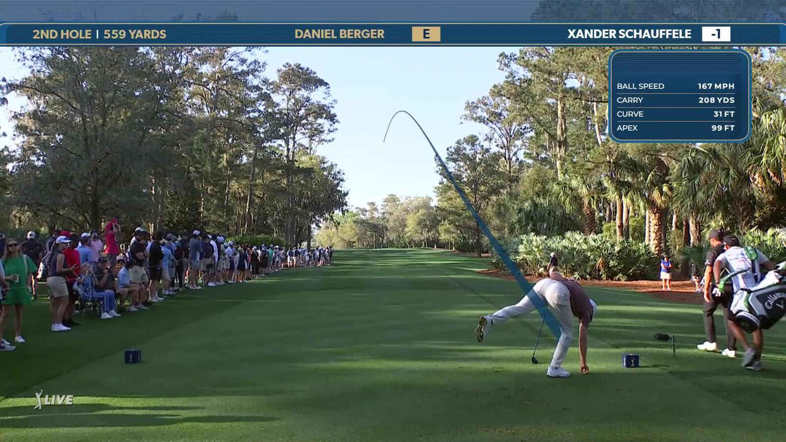 Daniel Berger | Round 3 | 2nd hole | Shot 1 | 2025 THE PLAYERS