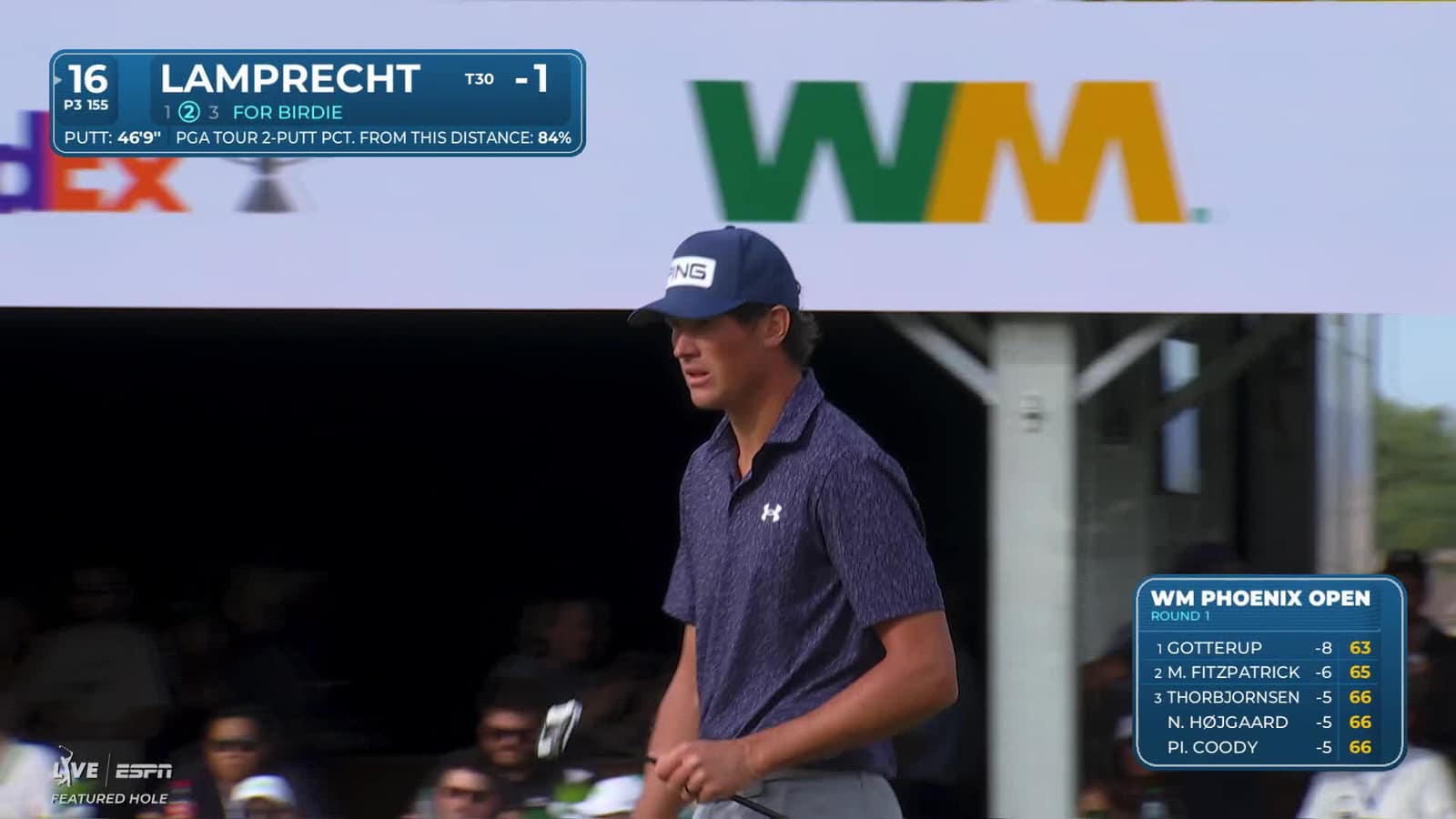 Christo Lamprecht | Round 1 | 16th hole | Shot 3 | 2026 WM Phoenix Open