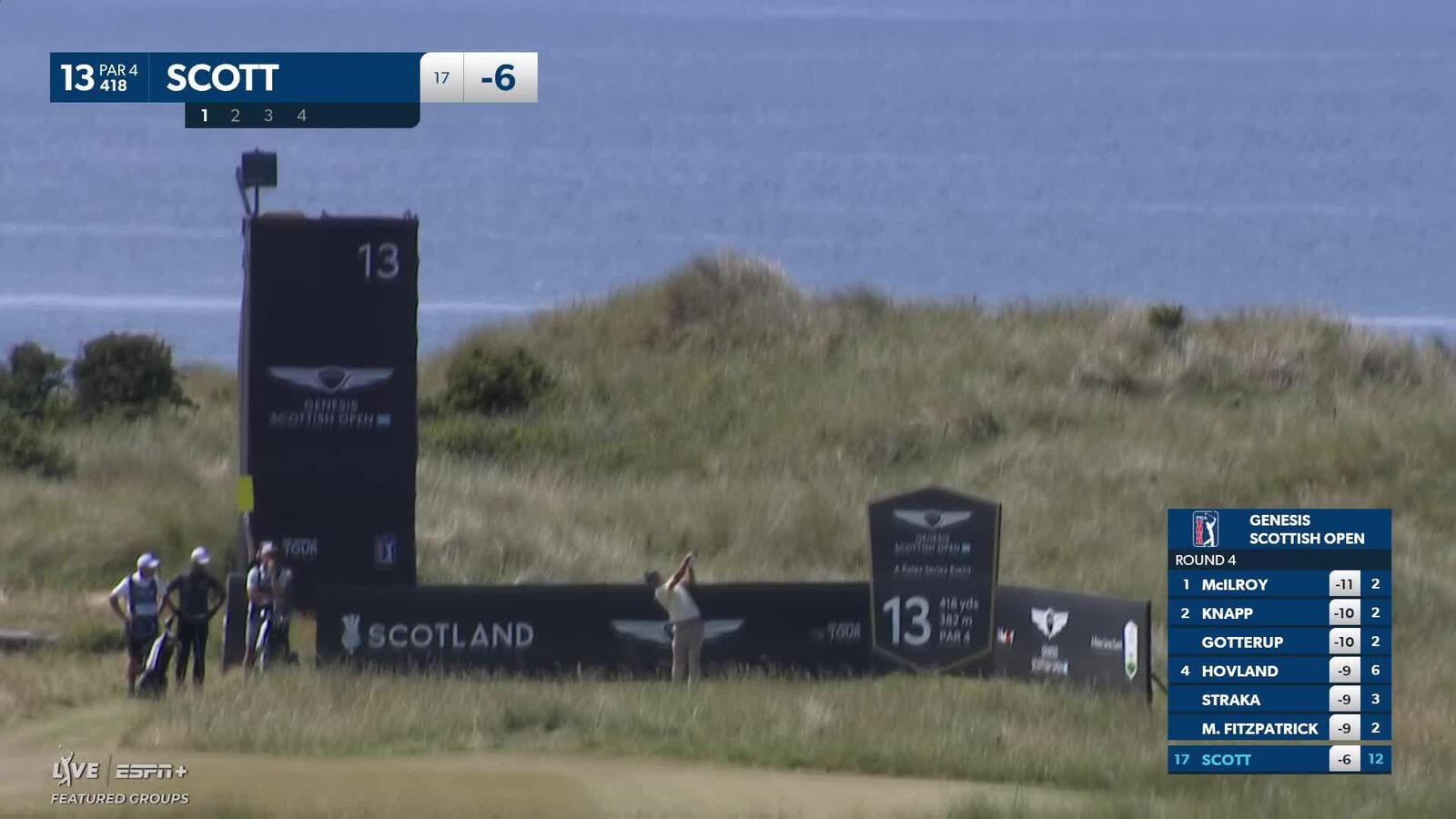 Adam Scott | Round 4 | 13th hole | Shot 1 | 2025 Genesis Scottish Open