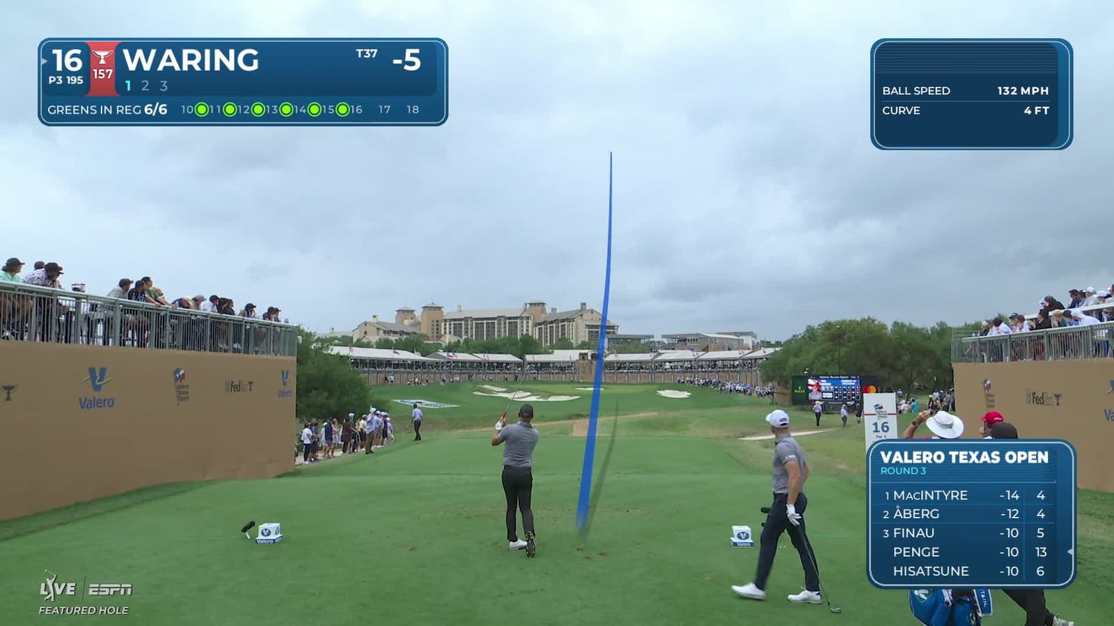 Paul Waring | Round 3 | 16th hole | Shot 1 | 2026 Valero