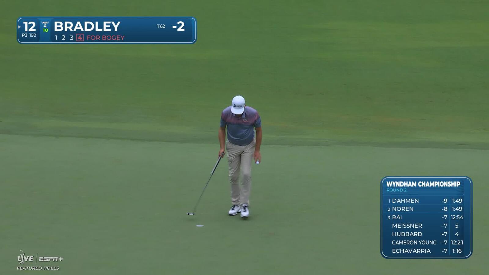 Keegan Bradley | Round 2 | 12th hole | Shot 4 | 2025 Wyndham