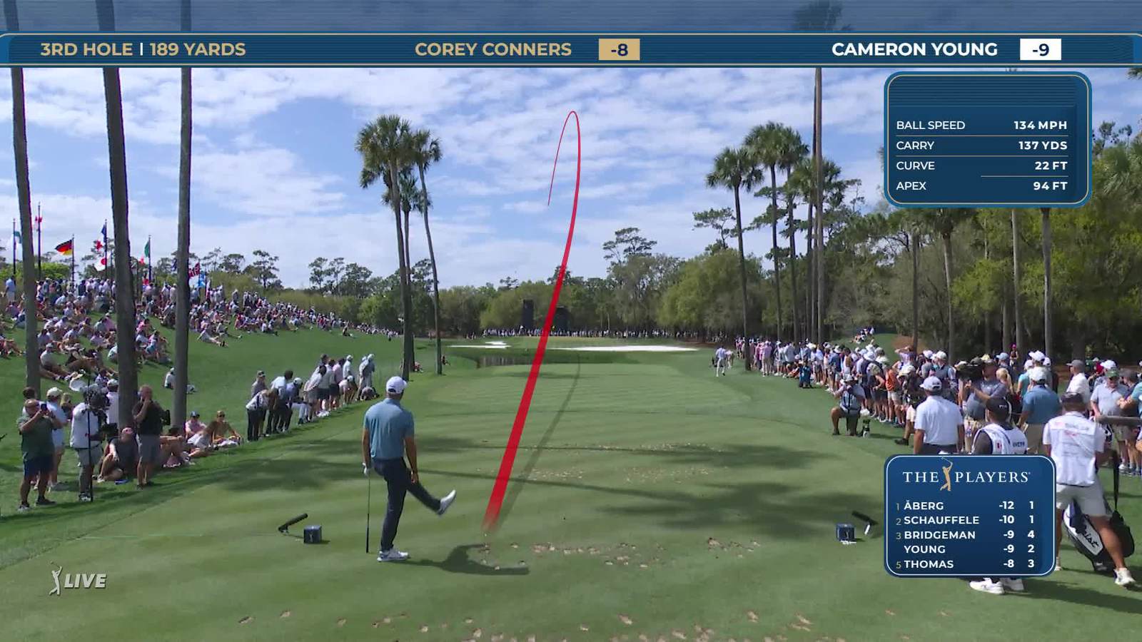 Corey Conners | Round 3 | 3rd hole | Shot 1 | 2026 THE PLAYERS