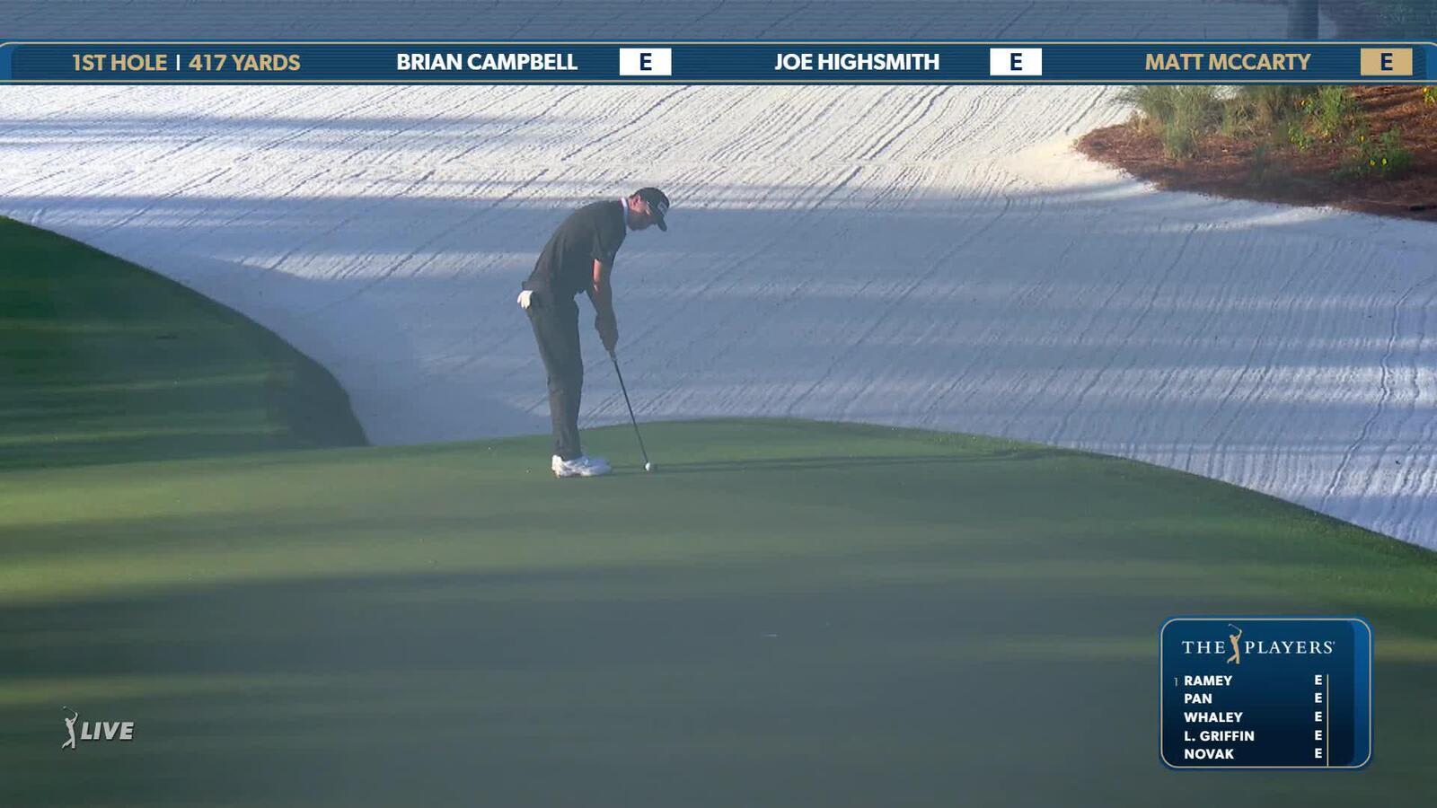 Matt McCarty | Round 1 | 1st hole | Shot 4 | 2025 THE PLAYERS