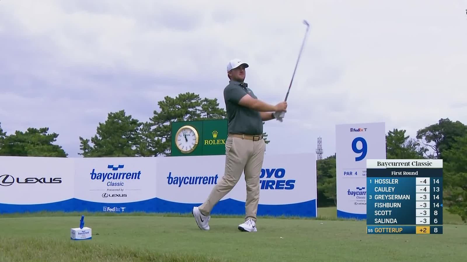 Chris Gotterup | Round 1 | 9th hole | Shot 1 | 2025 Baycurrent