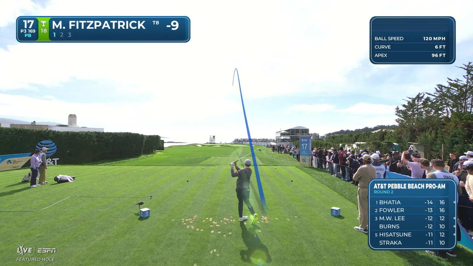 Matt Fitzpatrick | Round 2 | 17th hole | Shot 1 | 2026 AT&T Pebble Beach