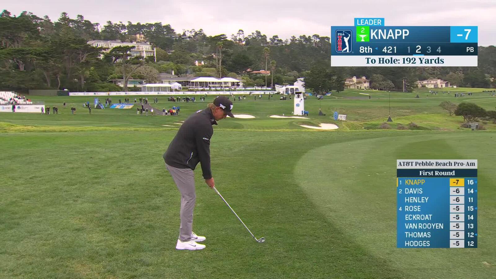 Jake Knapp | Round 1 | 8th hole | Shot 2 | 2025 AT&T Pebble Beach