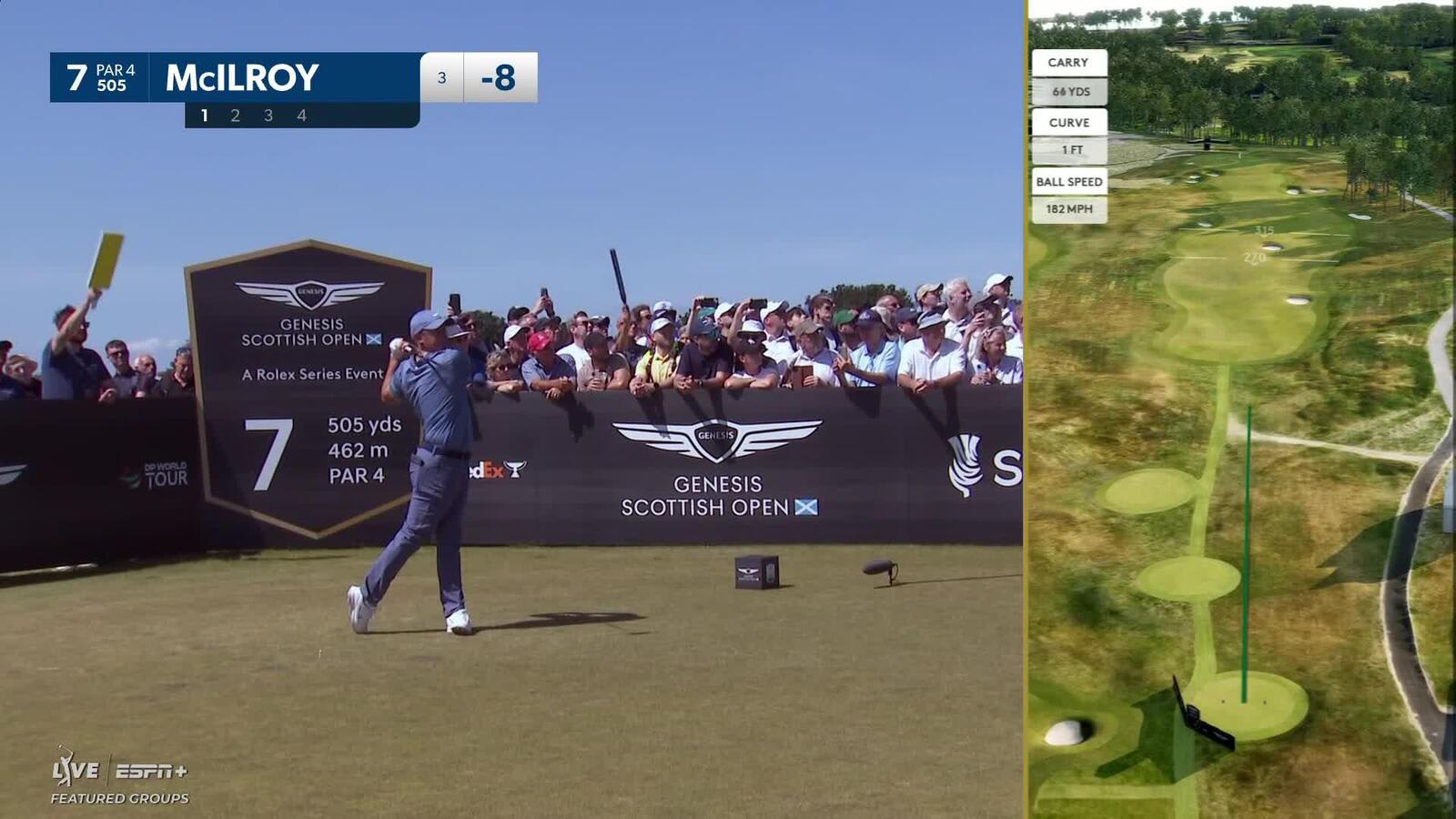 Rory McIlroy | Round 2 | 7th hole | Shot 1 | 2025 Genesis Scottish Open