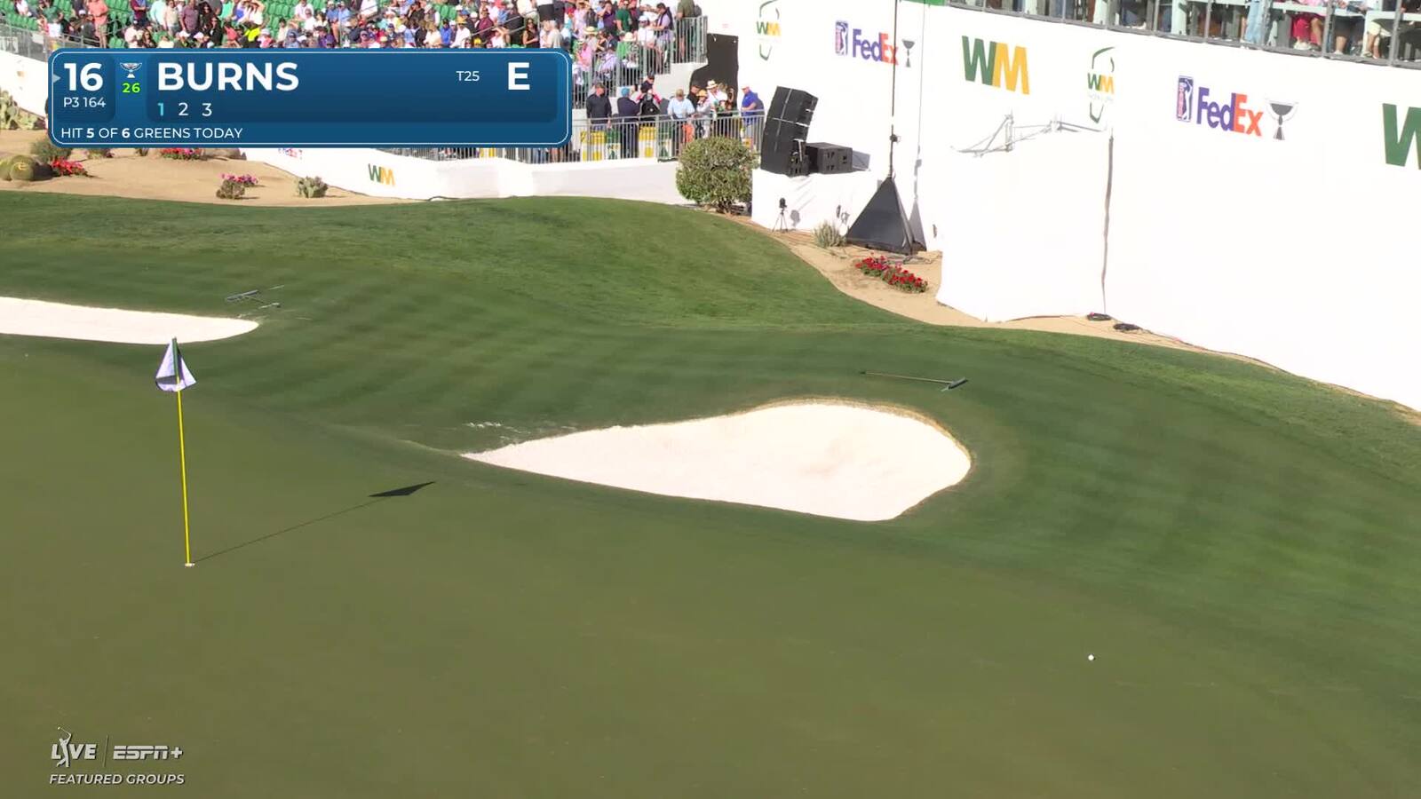 Sam Burns | Round 1 | 16th hole | Shot 3 | 2025 WM Phoenix Open