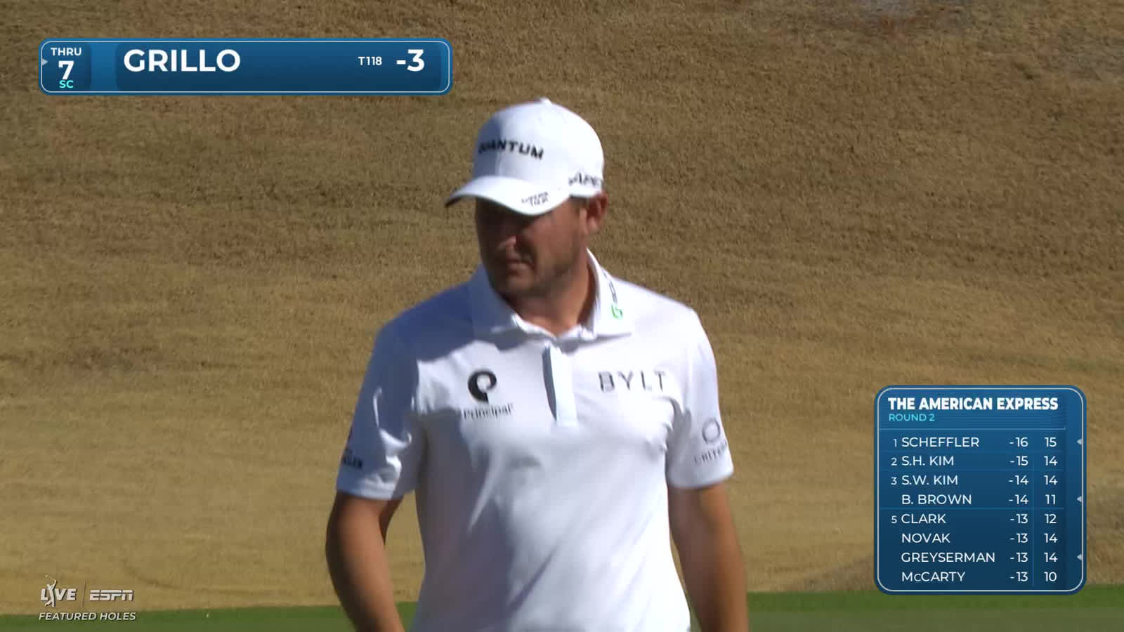 Emiliano Grillo | Round 2 | 16th hole | Shot 5 | 2026 The American Express