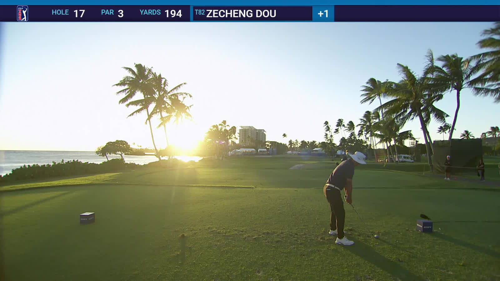 Zecheng Dou | Round 2 | 17th hole | Shot 1 | 2026 Sony Open
