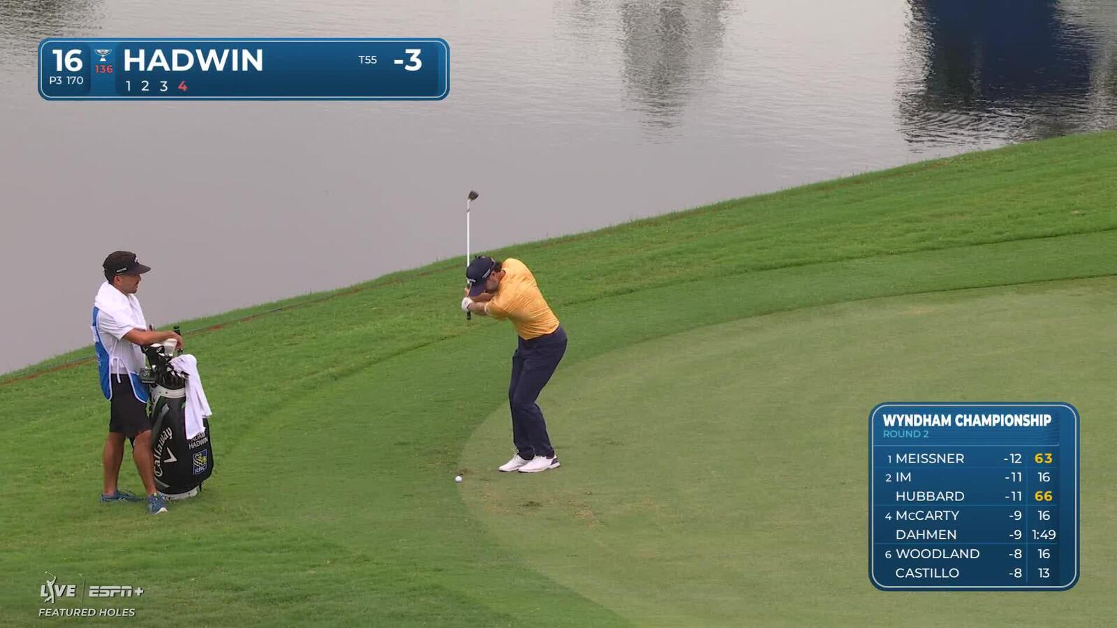 Adam Hadwin | Round 2 | 16th hole | Shot 4 | 2025 Wyndham