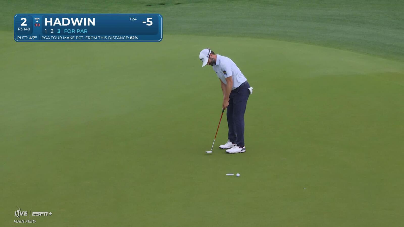 Adam Hadwin | Round 3 | 2nd hole | Shot 4 | 2025 Houston Open