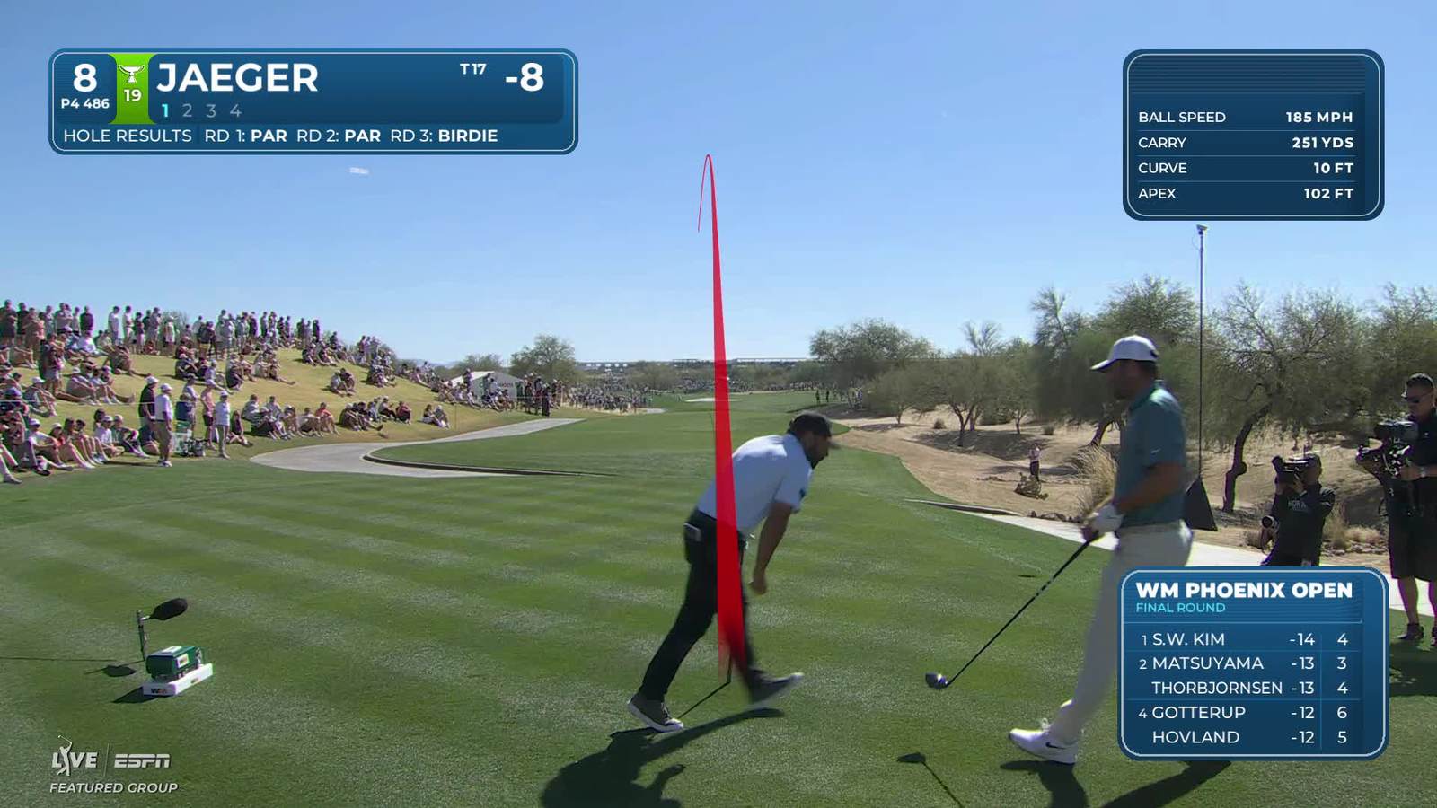 Stephan Jaeger | Round 4 | 8th hole | Shot 1 | 2026 WM Phoenix Open