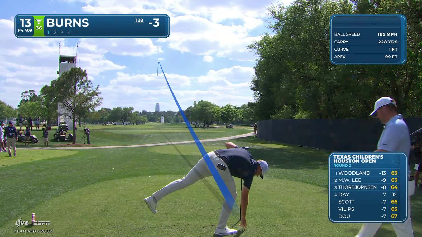 Sam Burns | Round 2 | 13th hole | Shot 1 | 2026 Texas Children's