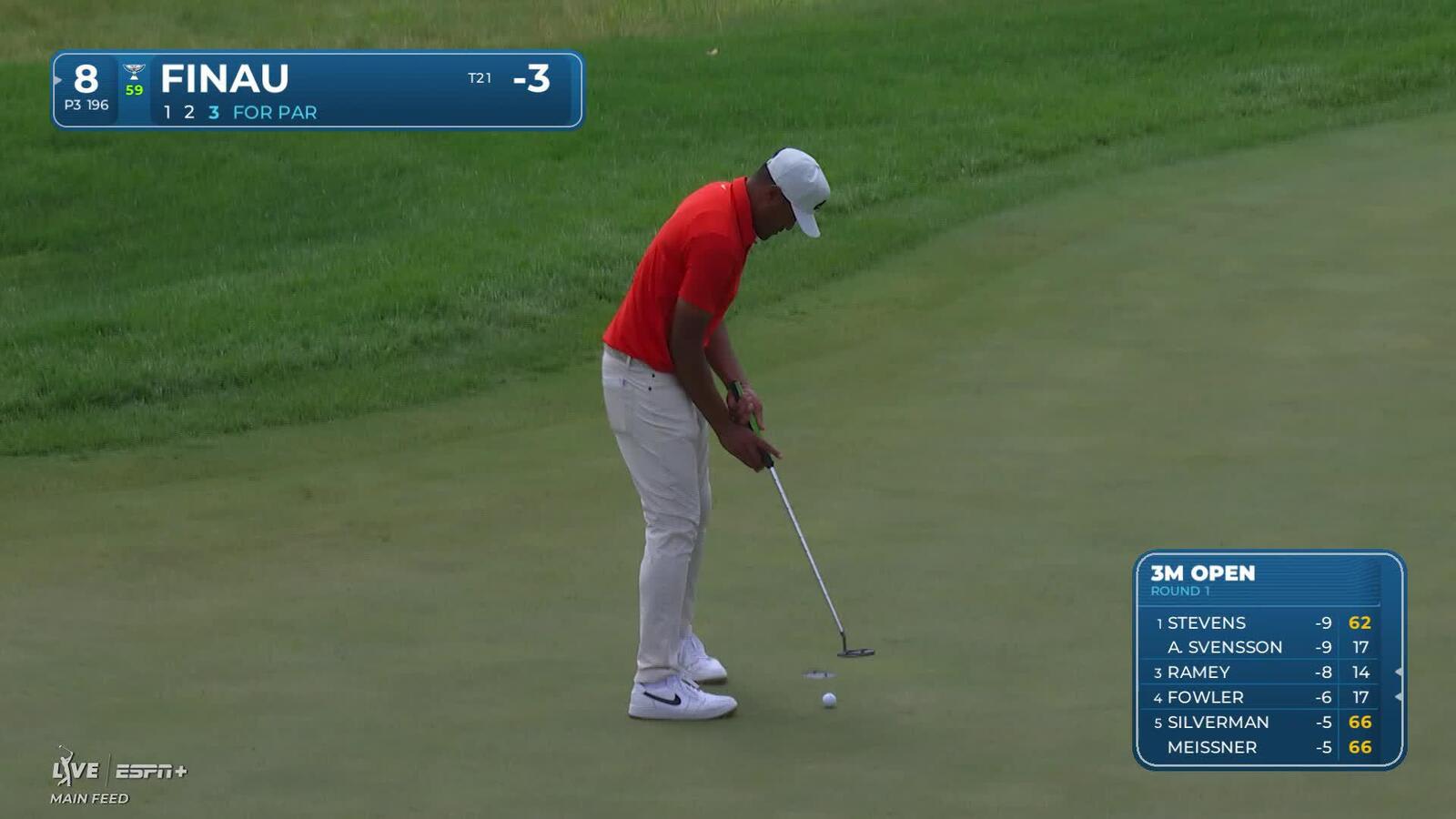 Tony Finau | Round 1 | 8th hole | Shot 4 | 2025 3M Open