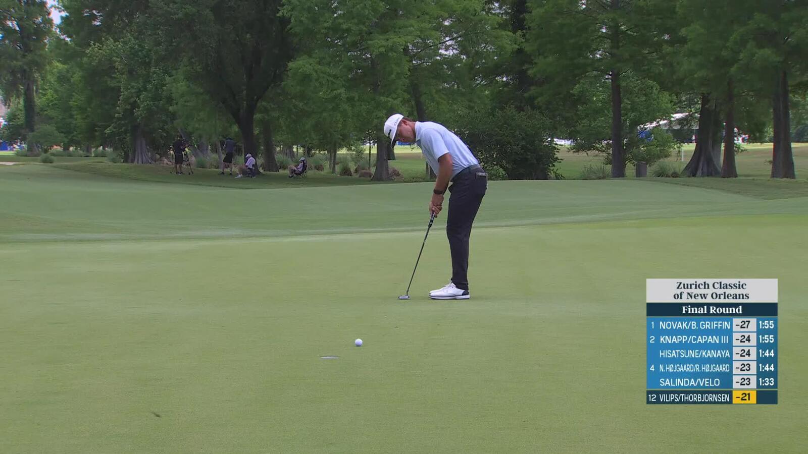 Karl Vilips | Round 4 | 1st hole | Shot 3 | 2025 Zurich Classic