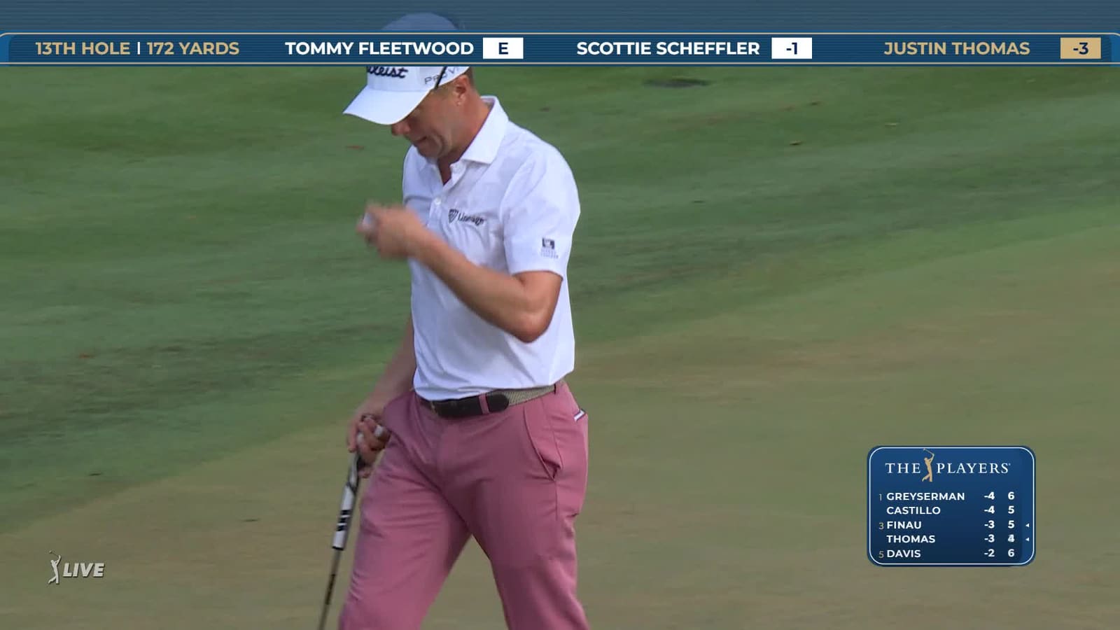 Justin Thomas | Round 1 | 13th hole | Shot 3 | 2026 THE PLAYERS