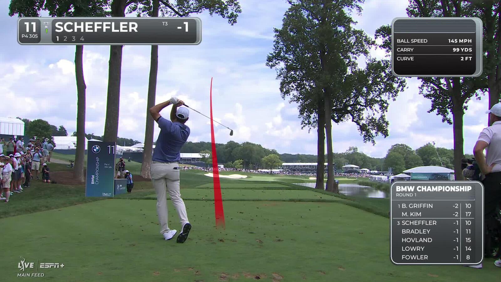 Scottie Scheffler | Round 1 | 11th hole | Shot 1 | 2025 BMW Championship