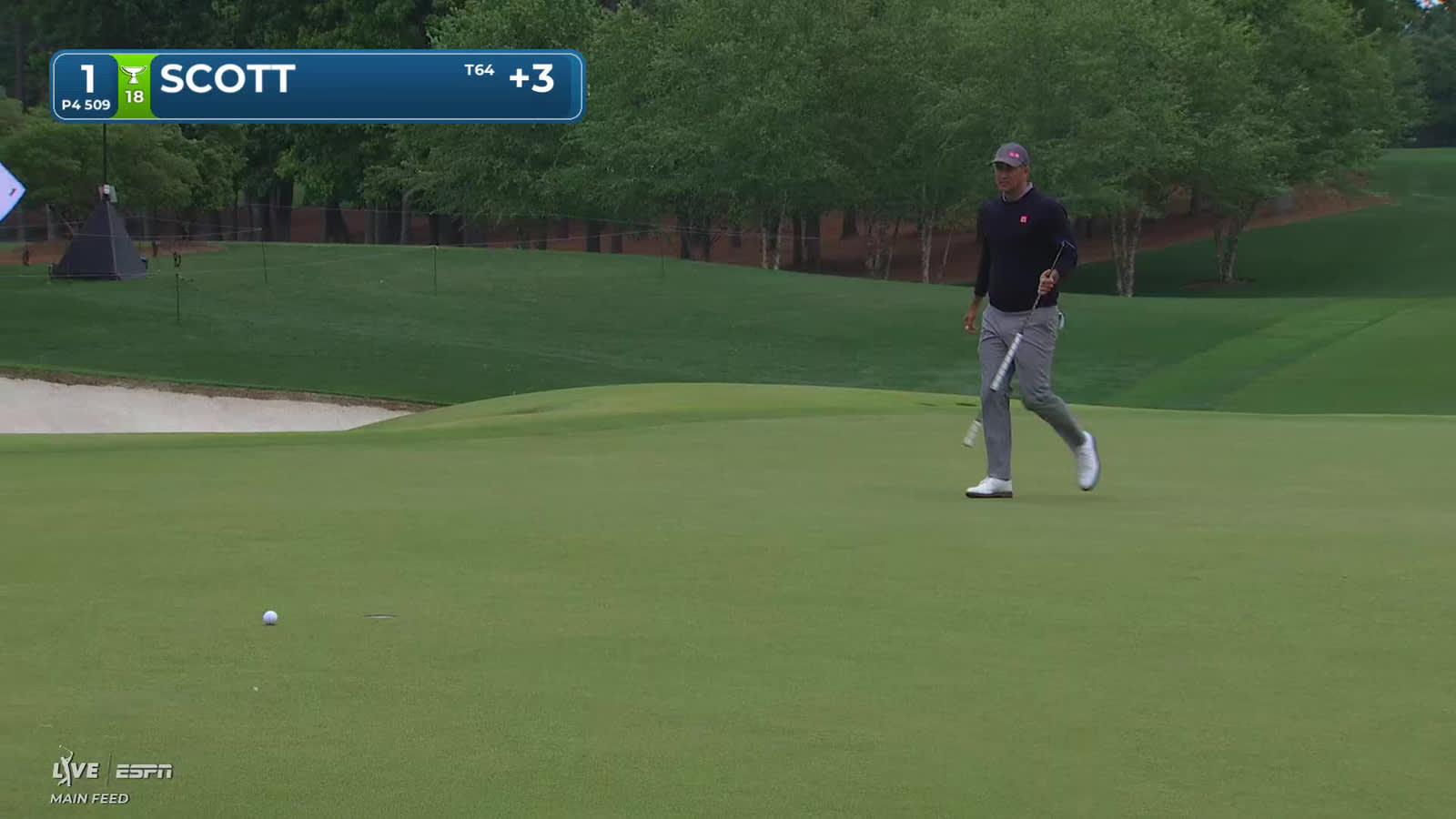 Adam Scott | Round 3 | 1st hole | Shot 3 | 2026 Truist Championship