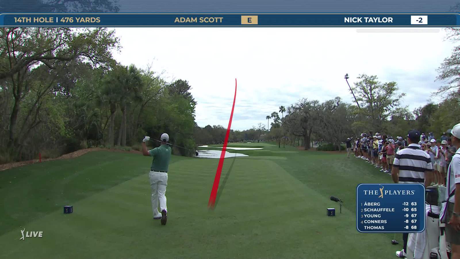 Adam Scott | Round 3 | 14th hole | Shot 1 | 2026 THE PLAYERS