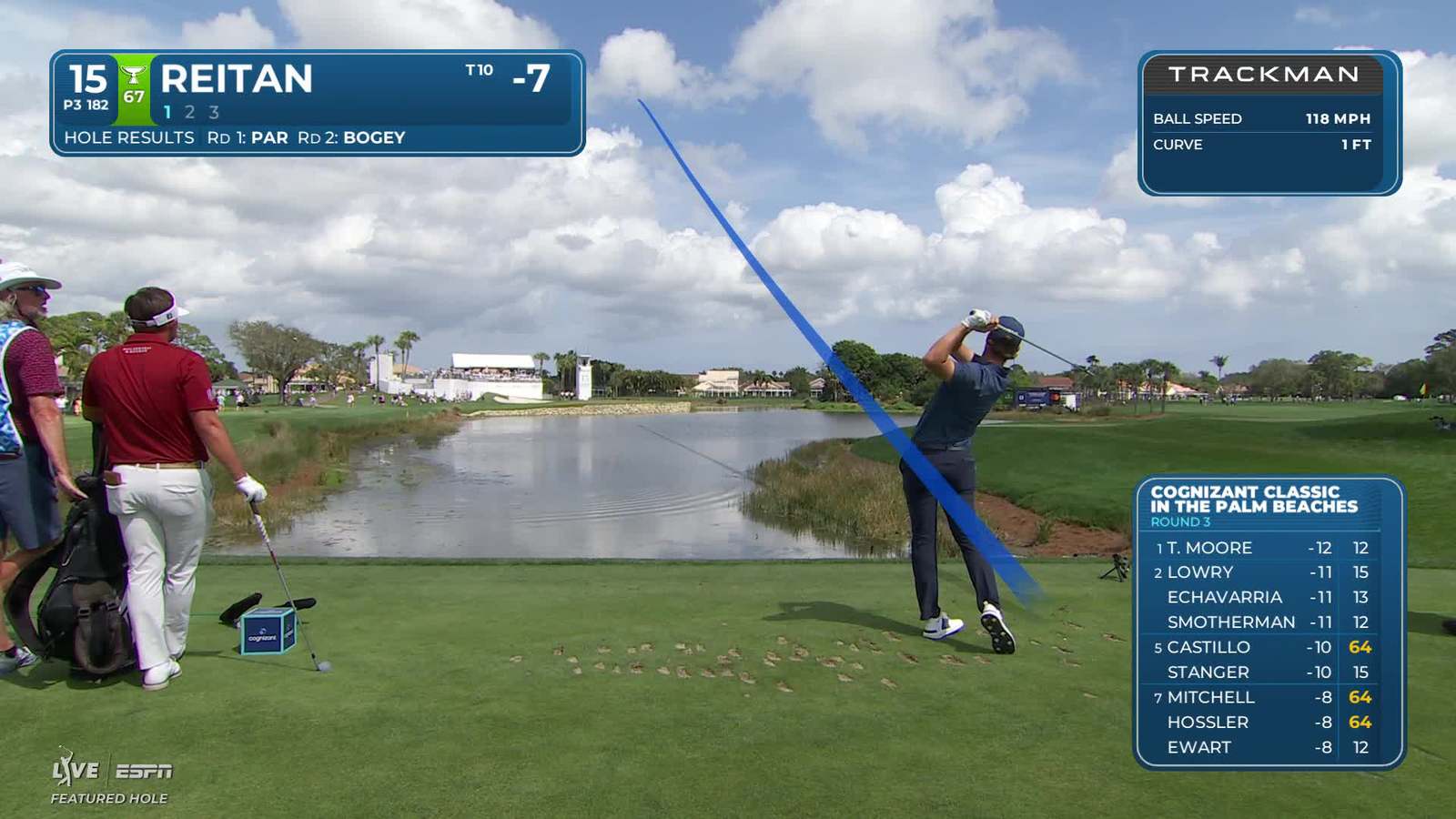 Kristoffer Reitan | Round 3 | 15th hole | Shot 1 | 2026 Cognizant Classic