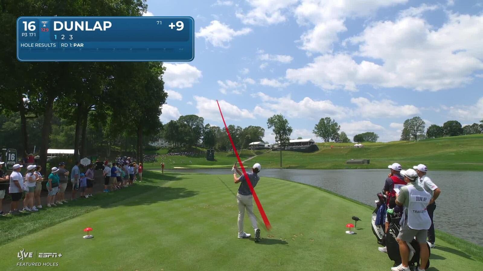 Nick Dunlap | Round 2 | 16th hole | Shot 1 | 2025 Travelers