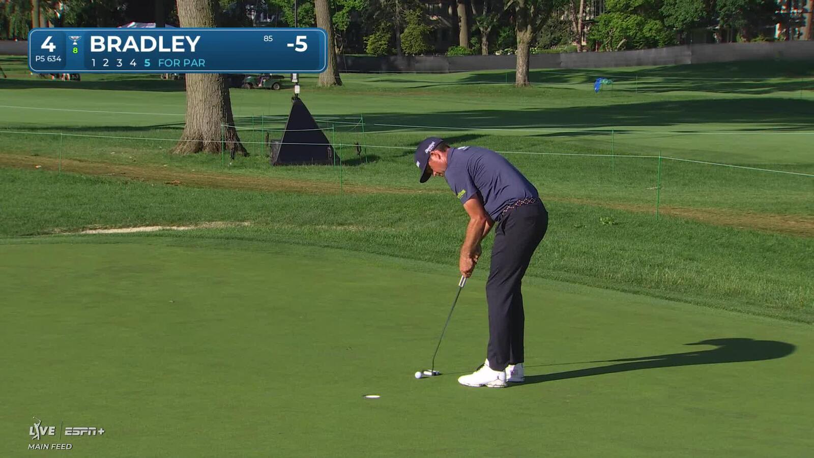 Keegan Bradley | Round 3 | 4th hole | Shot 5 | 2025 Rocket Classic
