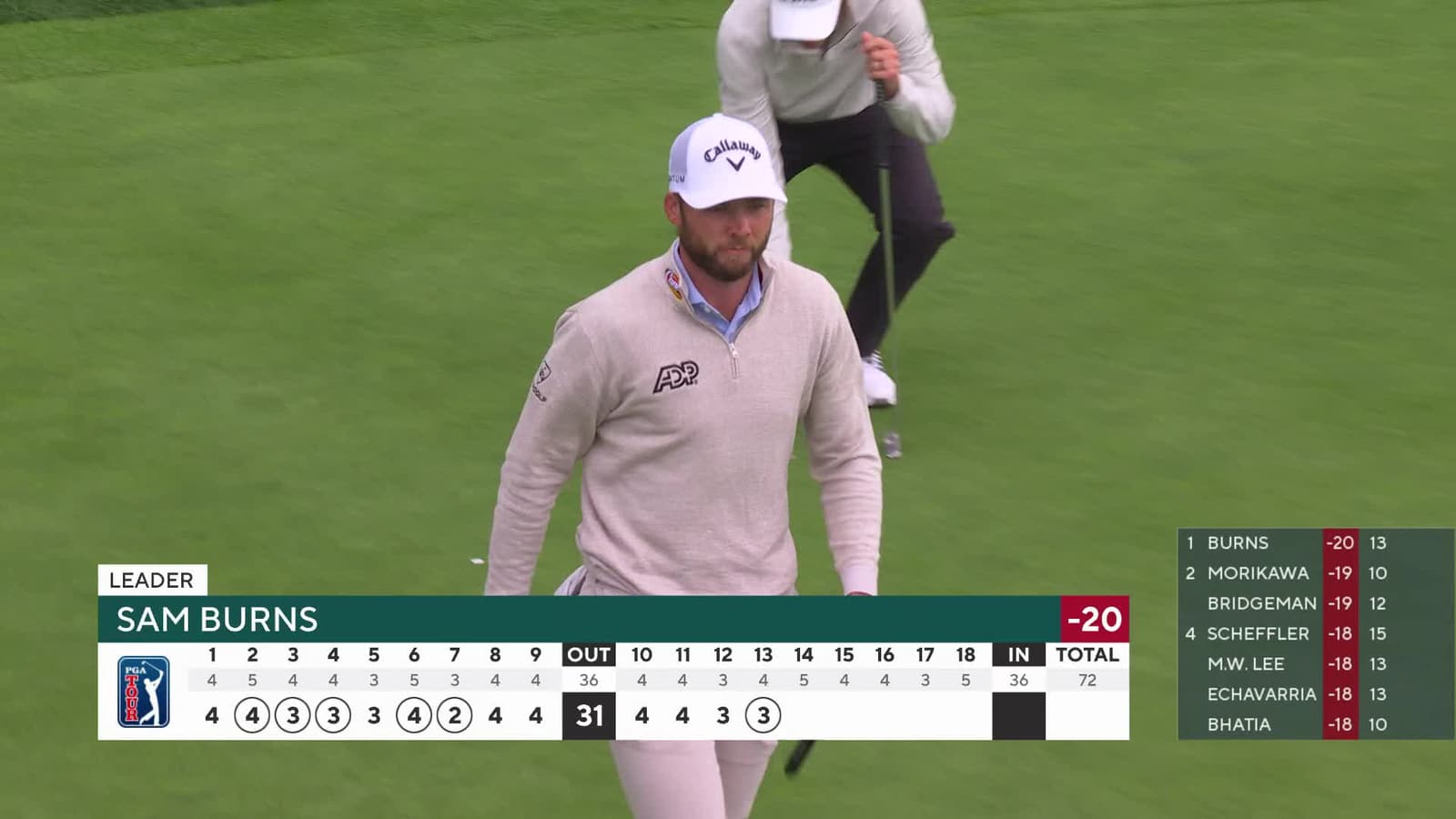 Sam Burns | Round 4 | 13th hole | Shot 3 | 2026 AT&T Pebble Beach