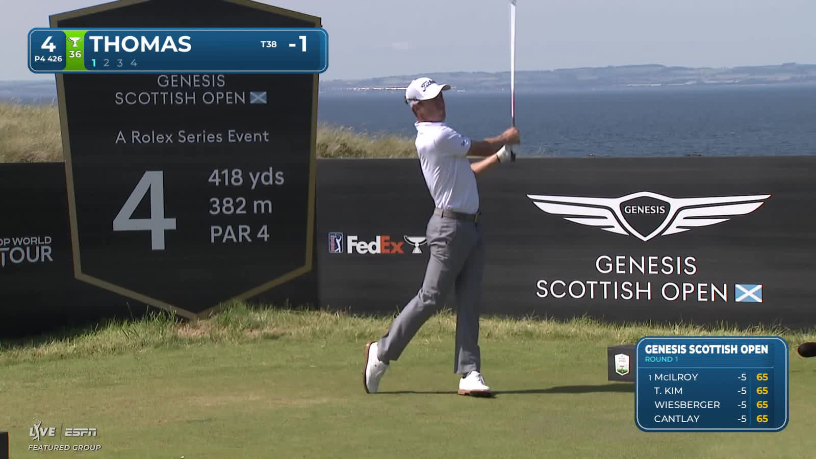 Justin Thomas | Round 1 | 4th hole | Shot 1 | 2026 Genesis Scottish Open