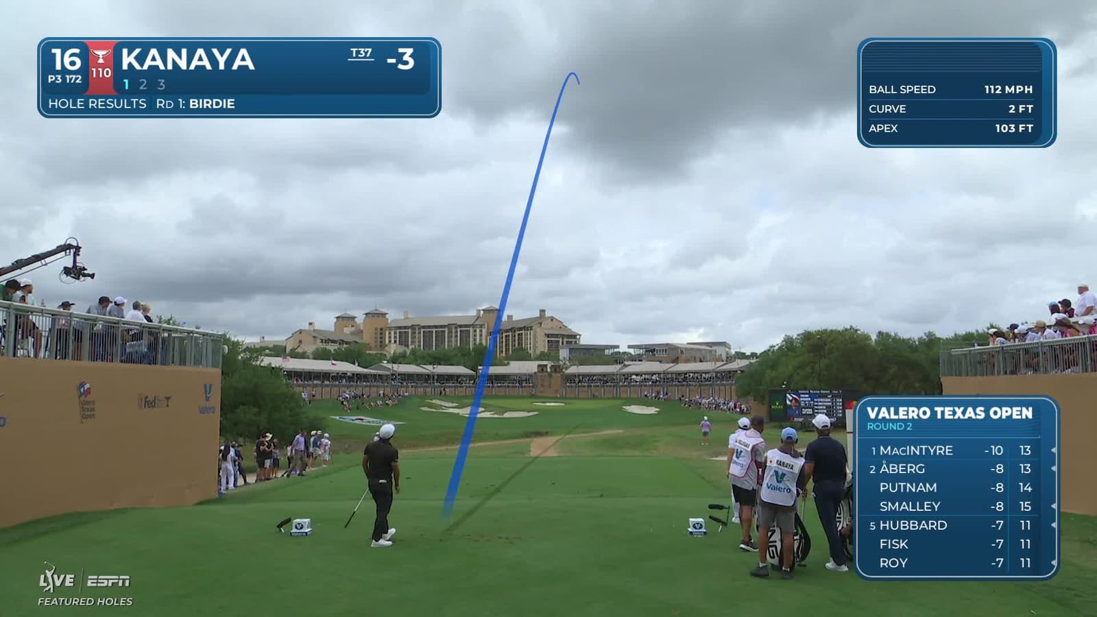 Takumi Kanaya | Round 2 | 16th hole | Shot 1 | 2026 Valero