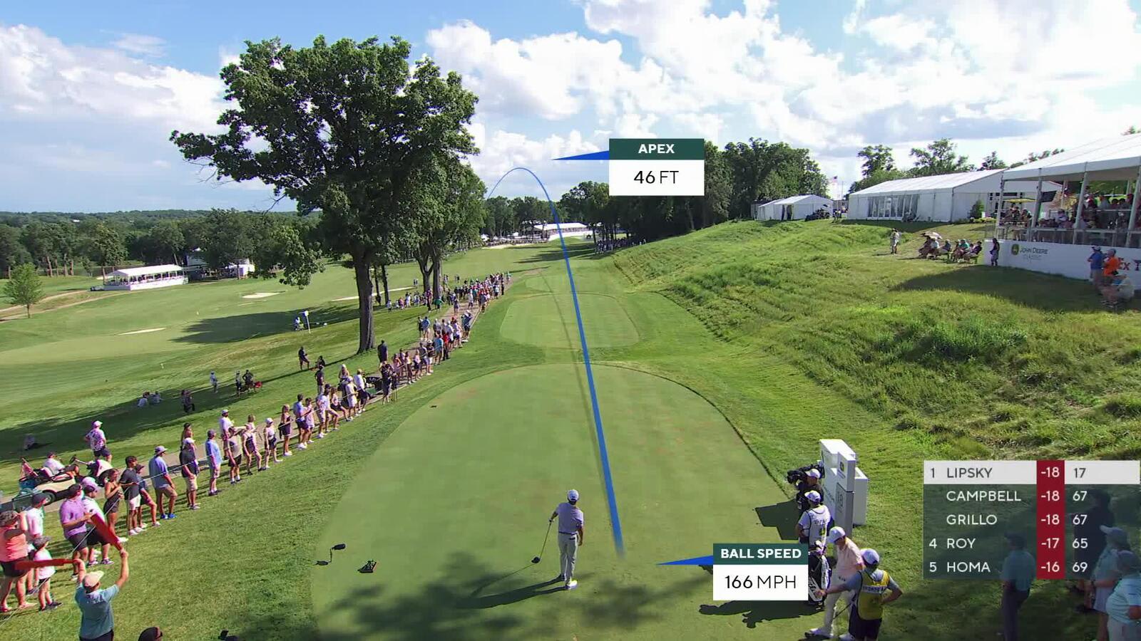 David Lipsky | Round 4 | 18th hole | Shot 1 | 2025 John Deere