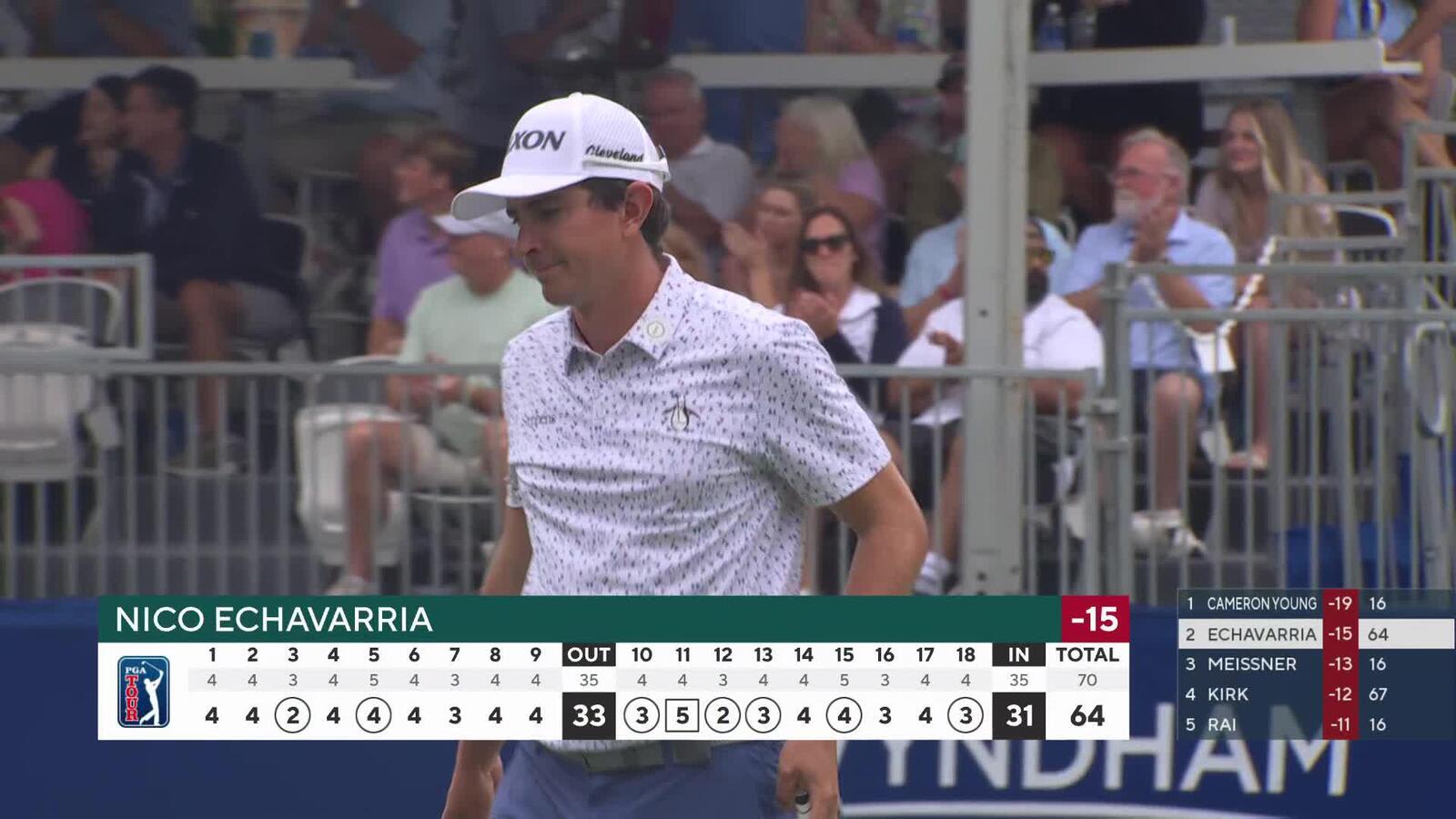 Nico Echavarria | Round 3 | 18th hole | Shot 3 | 2025 Wyndham