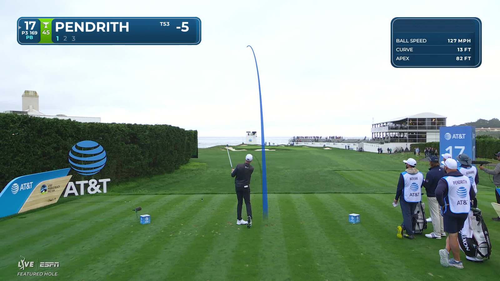 Taylor Pendrith | Round 3 | 17th hole | Shot 1 | 2026 AT&T Pebble Beach