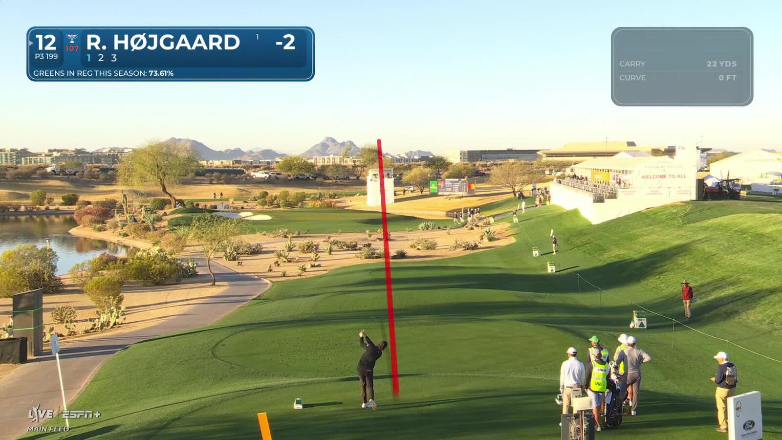 Rasmus Højgaard | Round 1 | 12th hole | Shot 1 | 2025 WM Phoenix Open