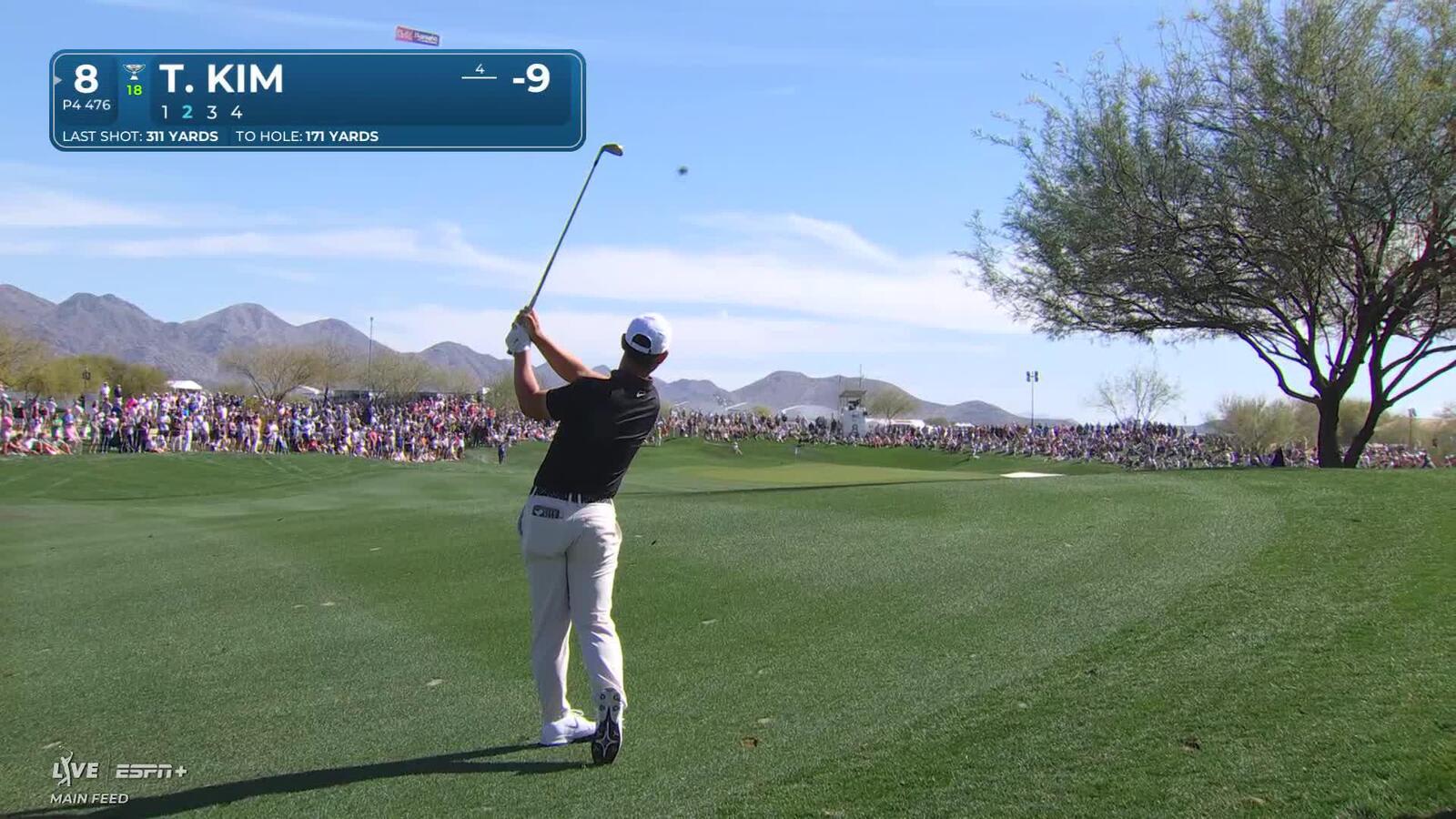 Tom Kim | Round 2 | 8th hole | Shot 2 | 2025 WM Phoenix Open