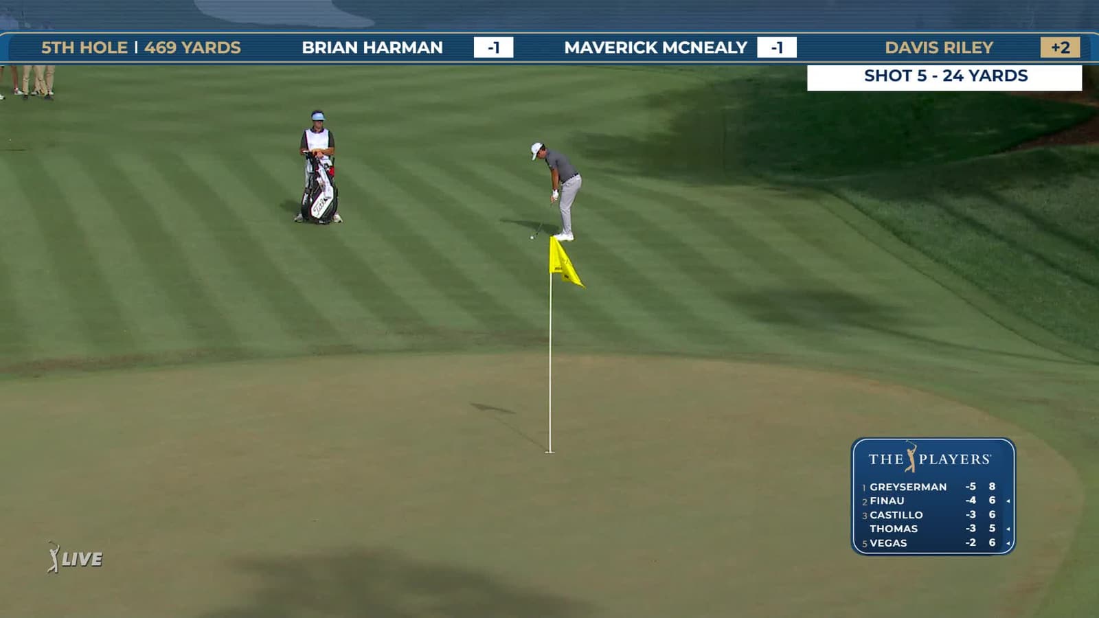 Davis Riley | Round 1 | 5th hole | Shot 5 | 2026 THE PLAYERS