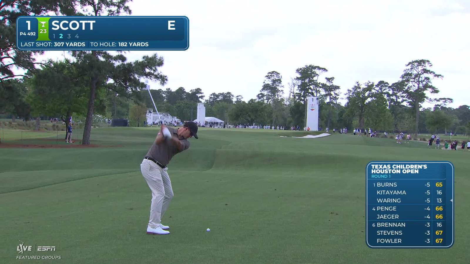 Adam Scott | Round 1 | 1st hole | Shot 2 | -1 Houston Open