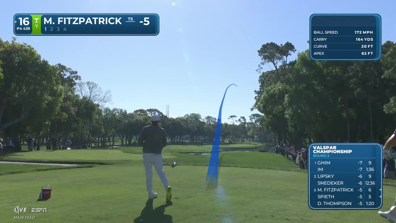 Matt Fitzpatrick | Round 2 | 16th hole | Shot 1 | 2026 Valspar