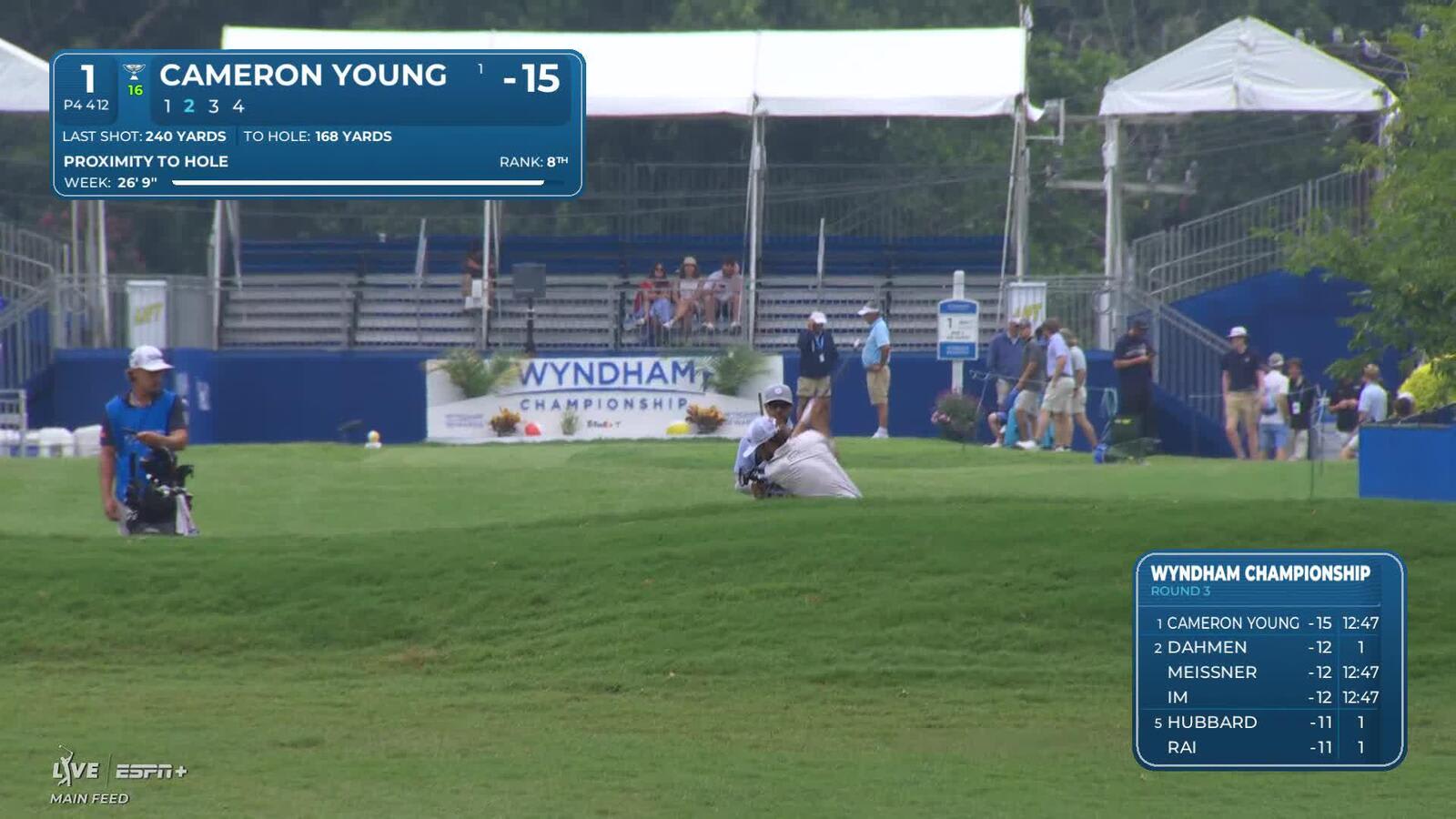 Cameron Young | Round 3 | 1st hole | Shot 2 | 2025 Wyndham