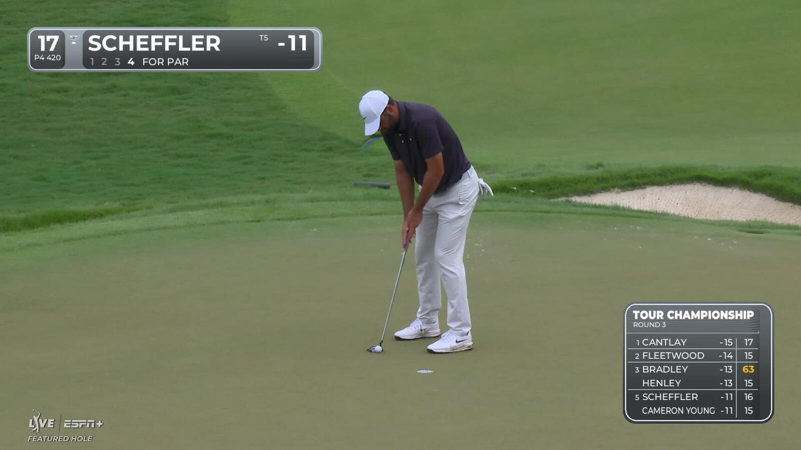Scottie Scheffler | Round 3 | 17th hole | Shot 4 | 2025 TOUR Championship